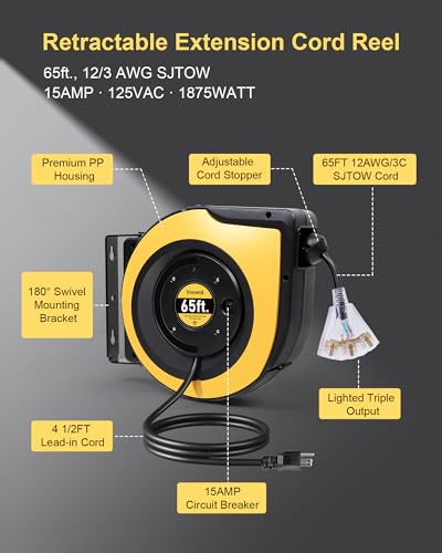 Treewell Retractable Extension Cord Reel thumb #1