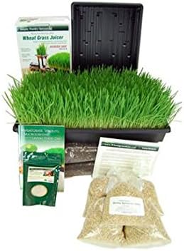 Organic Barley Grass Growing Kit w/ Hurricane Barleygrass Juicer- Grow & Juice Barleygrass in Your Own Kitchen for Pennies a Day