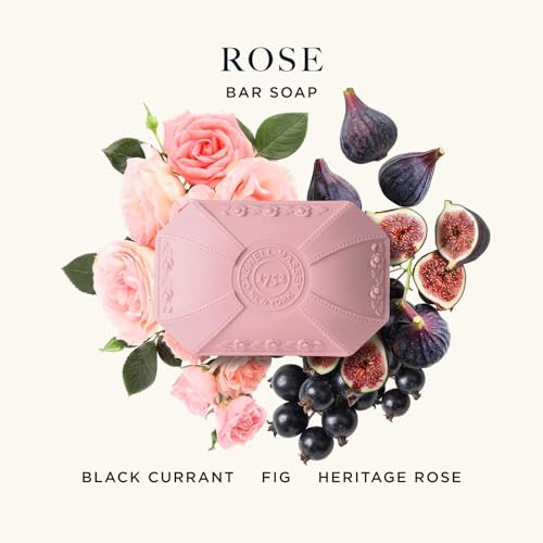 Image of Caswell-Massey Rose Natural Bar Soap for Women, Moisturizing Body Soap Bar for All Skin Types, Made with Essential Oils & Plant-Based Formula for Soft Skin, 3.5 oz