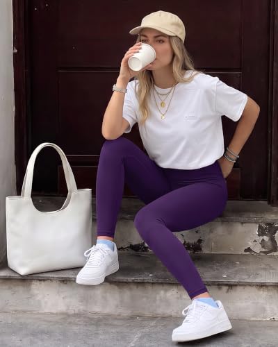 Image of TNNZEET High Waisted Leggings for Women - No See Through Tummy Control Cycling Workout Yoga Pants with Pockets Reg & Plus