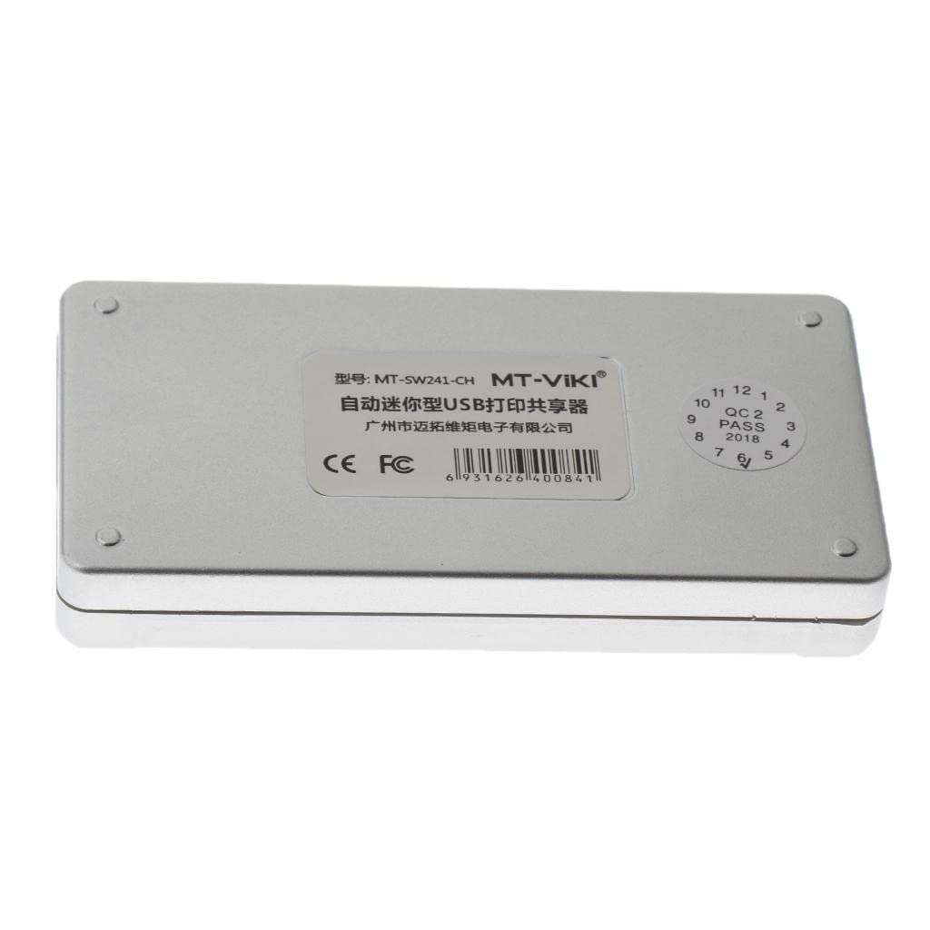 Qianly Conmutador/concentrador USB 2.0 de 4 Puertos con Función de Compartición Automática para Impresoras Y Escáneres.