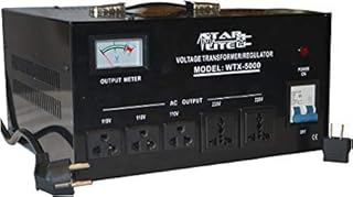 Starlite 5000 Watt Step Up/ Down Voltage Converter Transformer WTX-5000, 5 Year Warranty, Fuse Protection and Automatic Voltage Regulator - Two Way Transformer - 110 to 220 V or 220 to 110 V 110/120/220/240V