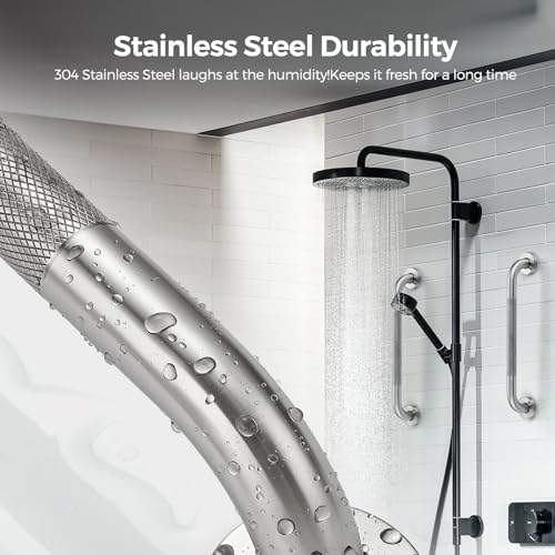 16 Inch Grab Bars for Shower, Stainless Steel Safety Handicap Grab Bars for Bathroom, Anti-Slip Shower Handle, Wall Mounted (2 Pack, Brushed Nickel)