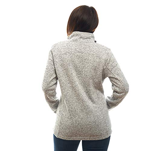 Womens Knitted Sweater Unique Speckled Zip Up Fleece Jacket, All Season Heather Cardigan2