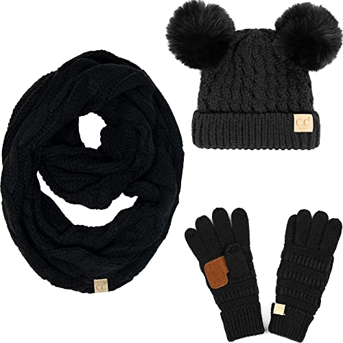Image of Funky Junque Matching Sets Kids Beanie Hat Scarf Texting Gloves Bundle Girls Boys Toddler