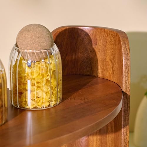 Image of Brick Brown Premium Wing Organizer | Wooden Spice Rack | 2-Tier Kitchen Shelf Countertop Spice Storage Holder | Kitchen Pantry Cabinet Organizer Cupboard for Spice Bottles, Jars (17.3X9.5X15.7 Inch)