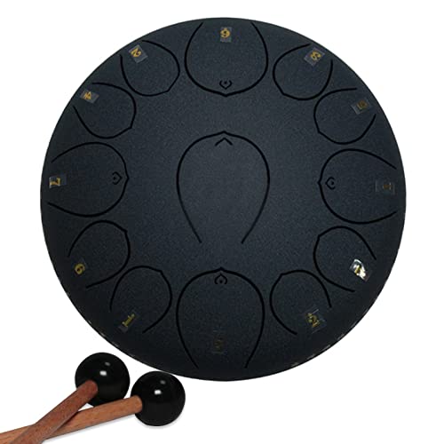 Steel Tongue Drum de 12 pulgadas con 13 notas, tambor portátil para chakras y meditación, incluye mochila, libro de música, baquetas, escalas y anillos para los dedos, ideal para acampar, meditación o yoga (Color: D)