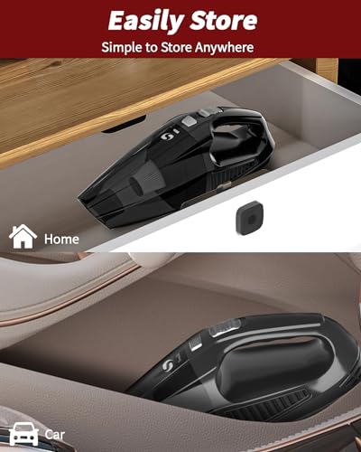 SERVOMASTER Handheld Vacuum Cleaner Cordless, Portable Car Vacuum Cleaner High Power, Mini Hand Vacuum with 2H Fast Charging, Car Interior Cleaning Accessories Detailing Kit Essentials for Men Women