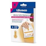 Emisión uniforme del calor. Lifemed - Compresa de calor instantáneo (15 cm x 13 cm, talla S), color blanco