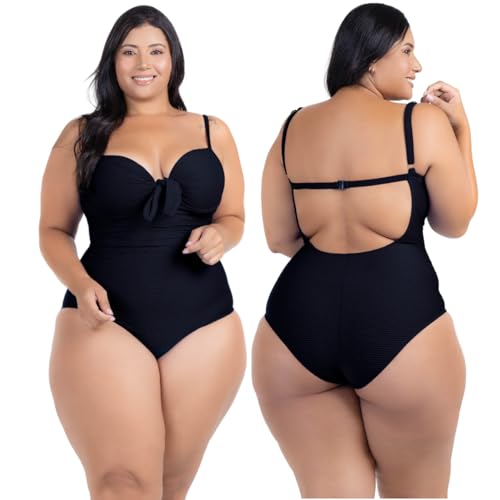 Body Maiô Costas Nuas Modelador Disfarça Barriga Drapeado Cor:Preto;Tamanho:G4(56)