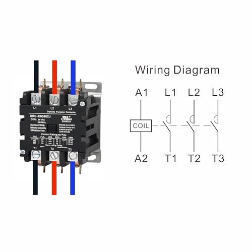 SUNLEE 60 Amp 75 RES 3 Pole 220V 240V coil DP Contactor A2L Compliant UL Recognized & Approved for UL 60335 HVAC Contactor 42EF35AG equivalent by SUNLEE - Image 8