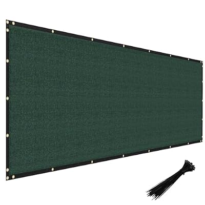 Windscreen4less Privacy Fence Screen 6'x50' Heavy Duty Windscreen Fencing Mesh Fabric Shade Cover for Outdoor Wall Garden Yard Pool Deck, Green