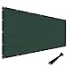 Windscreen4less Heavy Duty Privacy Screen Fence in Color Solid Green 6' x 50' Brass Grommets w/3-Year Warranty 150 GSM