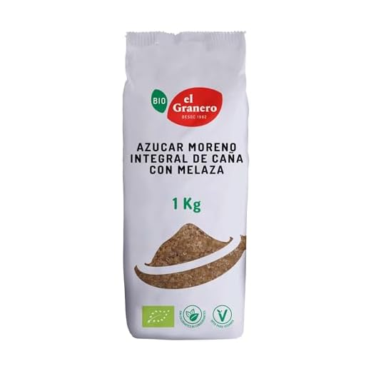 El Granero Integral - Azúcar Moreno Integral Bio - 1kg - Elaborado con Melaza de Caña - Rico en Vitaminas y Minerales - Ideal para Bebidas y Repostería - Apto para Veganos
