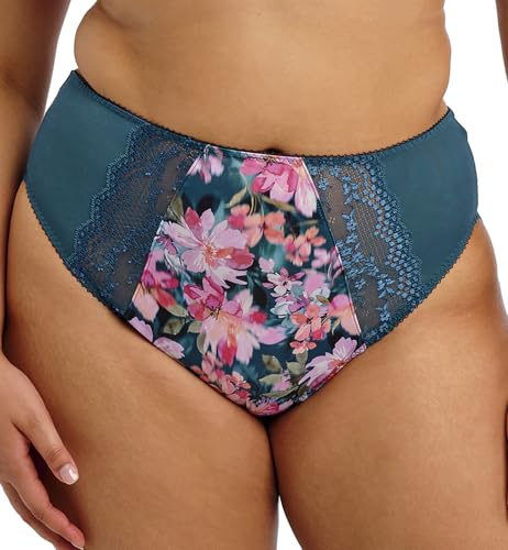 Elomi Women's Lucie High Leg Brief, Teal Floral, 3XL-4XL
