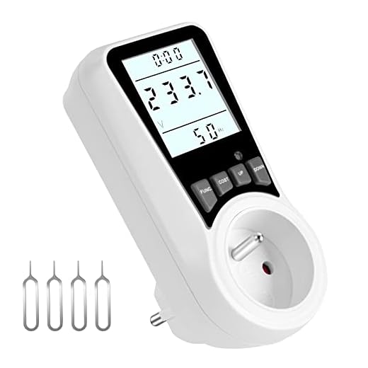 Flintronic Medidor de Consumo Eléctrico, Monitor de Electricidad con Pantalla LCD Retroiluminada con Protección Contra Sobrecarga, Monitoreo de Energía Utilizada, Watt, Costo de Electricidad (FR)