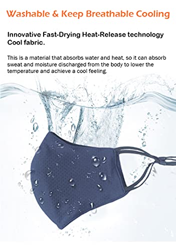 Borgasets Face Mask Reusable For Men Women Adjustable Breathable Comfort Sport Mask Full Washable Safety Exercise Face Masks For Home Office Work Outdoors Navy Blue 2 Pack #TOP3