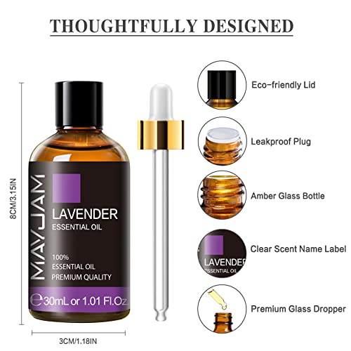 Lavender Essential Oil 30Ml/ 1.01Fl.oz, Mayjam Pure Aromatherapy Lavender Oil For Massage, Diffuser, Soap Making, Long Lasting Scents #TOP5