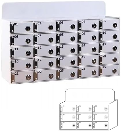 Multi-Slot Phone Storage Locker with Individual Keys - Secure Employee Device Organizer for Workplace, Office, and School - Maximize Safety and Efficiency