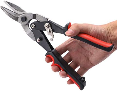 Aviation Snip - Straight Cut Tin Snips Cutting Metal Shears with Forged Tooth-Ripple Blade Cutting Steel Tool for Steel Aluminum Leather Copper