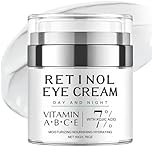 Retinol Eye Cream for Dark Circles & Puffiness, Retinol Night E ye Cr eam with Vitamin C, Under Eye Cream, Eye Bags Remover for Men & Women, Anti Aging Anti Wrinkle Eey Serum, Firming, Brightening