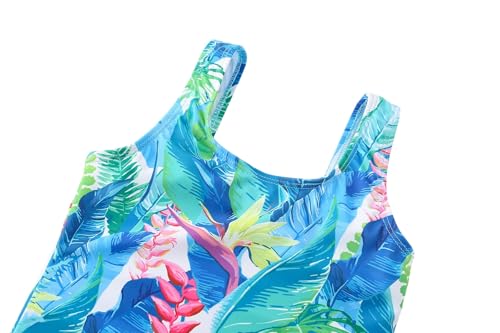 Image of Toddler Swimsuit Girl One Piece Rash Guard Tankini Bathing Suit Little Girls Sleeveless Quick Dry Swimwear 4-8 Years