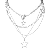 Finition attrayante : surface noire élégante pour un look raffiné. Le premier rang avec fermoir OT mesure 42 cm de long, le deuxième rang avec maillons mesure 42 + 7 cm de long, le troisième rang avec trombones mesure 45 + 7 cm de long et le quatrième rang avec étoile à cinq branches et fermoir OT mesure 52 cm de long.