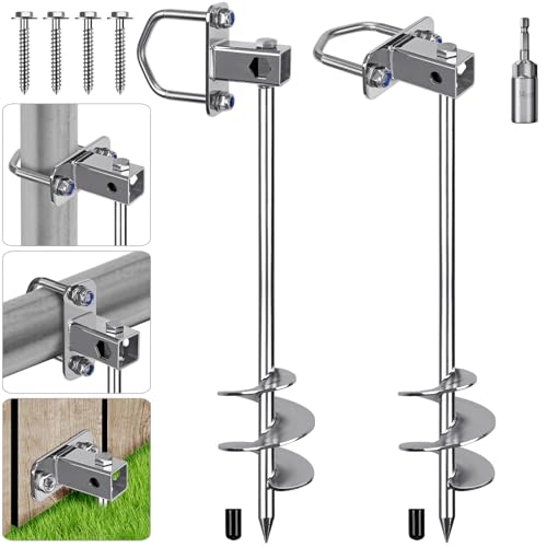Anclajes de suelo de 24 pulgadas con alta capacidad de carga para carpas y columpios 2 ud 2