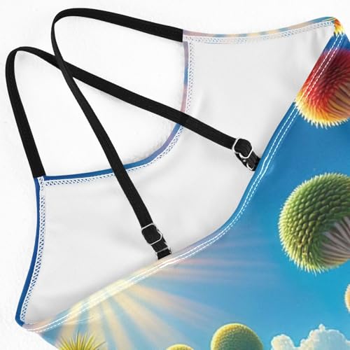 CHIFIGNO Colorful Succulent Swim Suits Girls Quick Dry Crossback One Piece Swimming Suit with Adjustable Strap 3T4