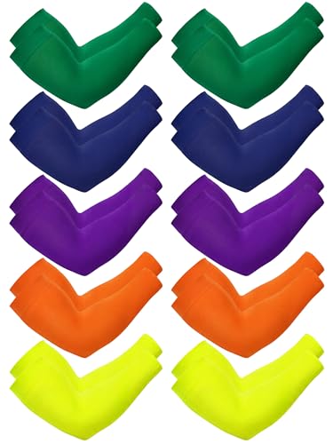 Image of Boao 10 Pcs UV Arm Sleeves Tattoo Cover | UV Sun Protection for Outdoor Activities, Stretchy Breathable Arm Sleeves, Cooling Compression for Sports Cycling Running