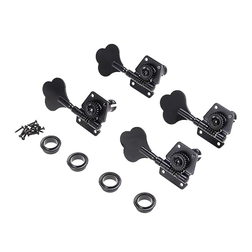 FRCOLOR 4 pièces Têtes de Noires pour Guitare Électrique Accordeur de Basse avec Mécanisme Robuste Ensemble de Remplacement pour Guitares Précision