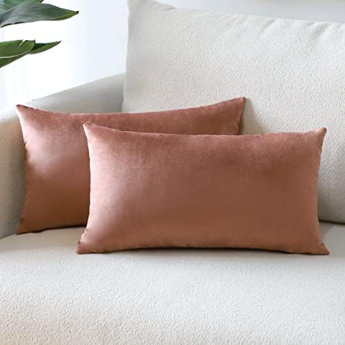 Sungeek Pack of 2 Velvet Cushion Covers Soft Decorative Pillow Covers with Invisible Zipper Luxury Throw Pillow Cases for Home Decor Sofa Bedroom Living Room 30x50cm Black