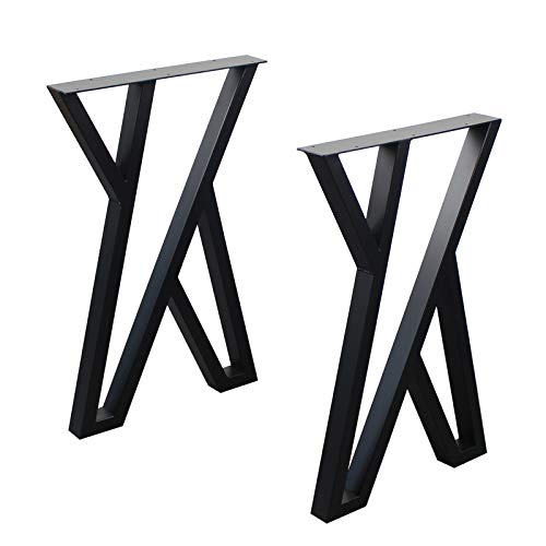 Metal Furniture Legs Industrial Modern Decory Stereo X Shape Table Legs,Heavy Duty Desk Legs,Dining Table Legs,DIY Table with Iron Legs(28H x 17.7W inch)