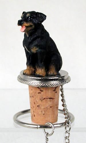 Conversation Concepts Rottweiler Bottle Stopper for any standard wine bottle - Polyresin