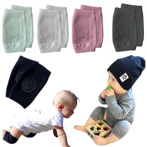 Rodilleras Bebe Gateo, Pack De 5 Rodilleras con Silicona Antideslizantes de Algodón para Gatear, para Niño o Niña. Rodilleras para Gateo de Bebé Recién Nacido Cover