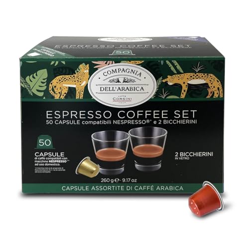 Caffè Corsini - 50 Capsules Compatibles Nespresso Mono-origine Assorties +
