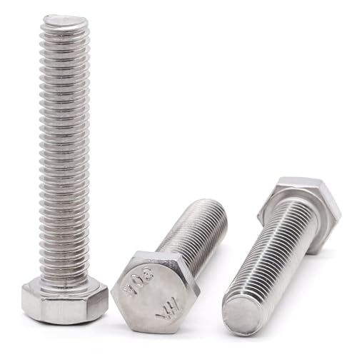 Image of #10-24 x 1-1 /2 inch (30 pcs) Stainless Steel Hex Head Screws Bolts (3 /8 inch to 6 inch Available), 18 /8 Stainless Steel 304, Fully Threaded, Machine Coarse Thread, No Coating, Plain Finish