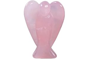Unique Carved Rose Quartz Gemstone Peace Angel Pocket Guardian Angel Healing Figurine Statue