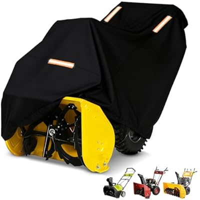 Keyless4U Snow Blower Cover, 300D Durable Oxford Farbic, Fit for Most Snowblowers, with Reflective Strip -Weather Protection Outdoor and Indoor use (Black)