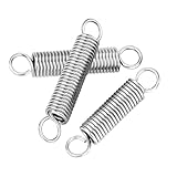 Purzen 304 Stainless Steel Tension Spring 5 Pack Extension Springs with Hooks Small Stretch Springs for Mechanical Repair Industrial Machinery Workshop Tools DIY,1.5mmx15mmx120mm