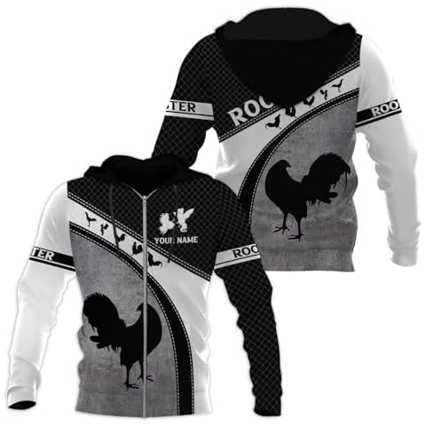 Mostefy Personalized Name Rooster Hoodie 3D, Gallos De Pelea, Chicken Sweatshirt, Chicken Hoodie for Men and Women S-5XL (US, Alpha, Small, 5X-Large, Regular, Regular, Style 6) Cover