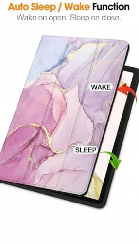 Image of ProElite Cover for Samsung Galaxy Tab S11 Ultra 14.6 inch case Cover, Soft Flexible Flip Case Cover for Samsung Galaxy Tab S11 Ultra 14.6 inch with Pen Holder [Recoil Series] - Marble Pink