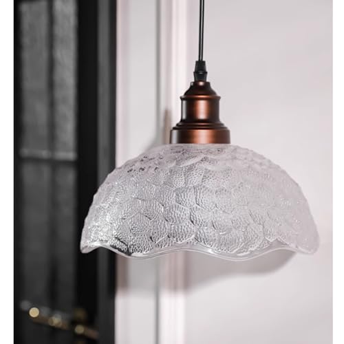 Chandelier single head E27 en verre transparent pour îlot de cuisine