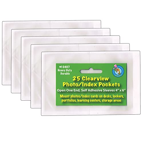 Fundas plásticas de 4x6" para álbumes, bolsillos autoadhesivos transparentes para recuerdos