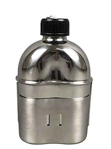 Jolmo Lander G.I.Style Canteen Kit,Canteen 1.2L,Canteen Cup 0.8L, Cup Lid,Stand/Stove,Cover 5pcs Set
