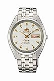 reloj orient dorado Con una banda plateada, caja plateada, cristal mineral resistente a los arañazos
