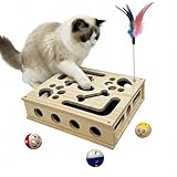 Cat Scratch Puzzle Enrichment Box, Cat Nail File Enrichment Box Sandpaper, Interactive Cats Treat Toy Stress Free, Scratchers that Trim Nails