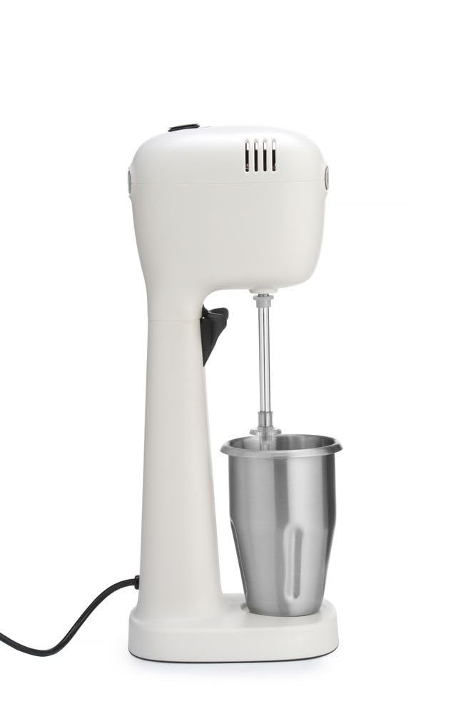 HENDI Mixeur Professionnel de Boissons, Aérateur de Boissons Légères, Frappés, Cappuccinos Glacés, 2 Gobelets et 4 Agitateurs Inclus, 230V/400W, 170x196x(H)490mm, Blanc
