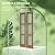 FREDBECK Double 18 x 84 inch Glass Barn Doors 36inch Barn Door with 6.6FT Hardware Kit & Handle Included,3-Panel Frosted Glass,LVL Wood Panel,Water-Proof PVC Surface,Pre-Drilled Holes,Need Assembly