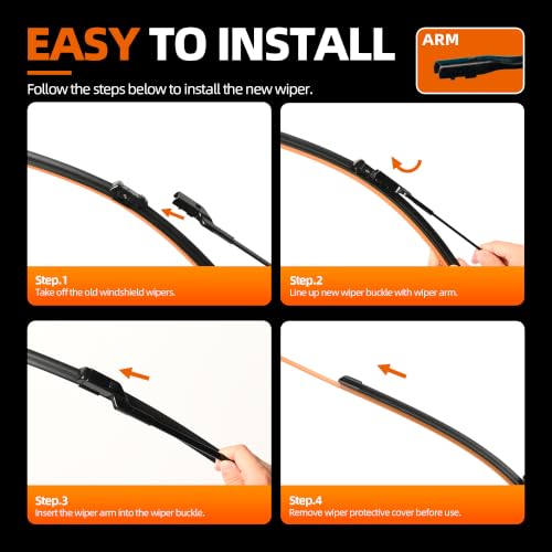 Image of Silicone Wiper Blades 26 inch + 19 inch Replacement Windshield Wiper Blades for Tesla Model 3 2017-2025 Model Y 2020-2025 OEM Quality Wipers for Front Windshield(Set of 2)
